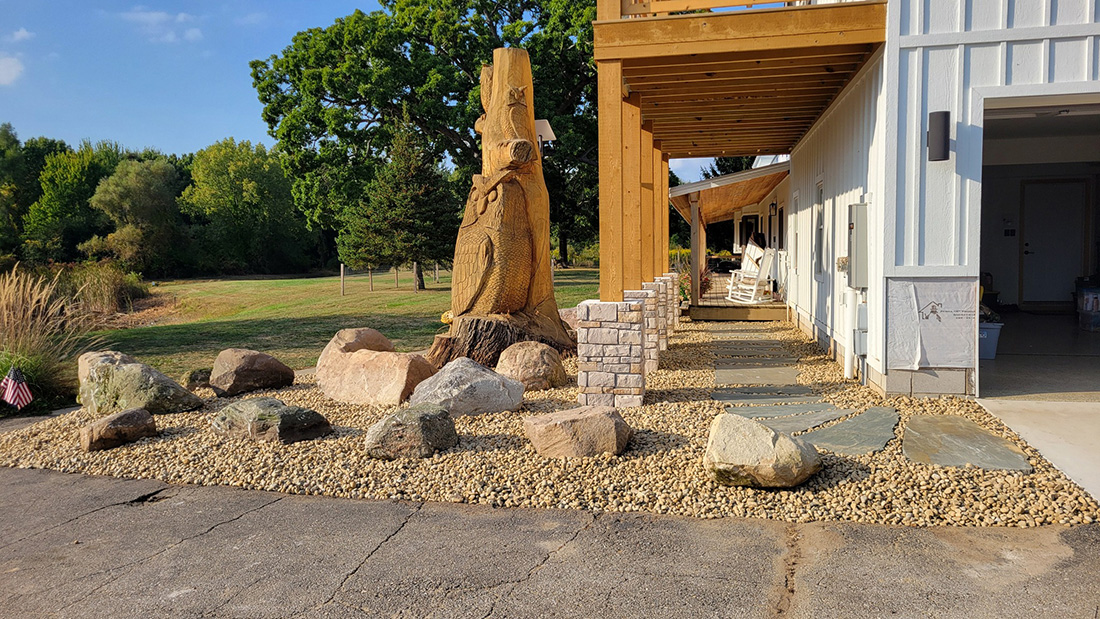 After hardscape installation